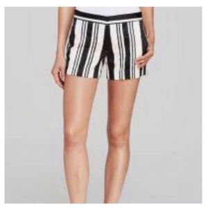 Theory Blaynee black and white striped shorts